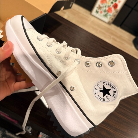 Converse White Platform Hike High-Top Sneakers - Picture 5 of 8